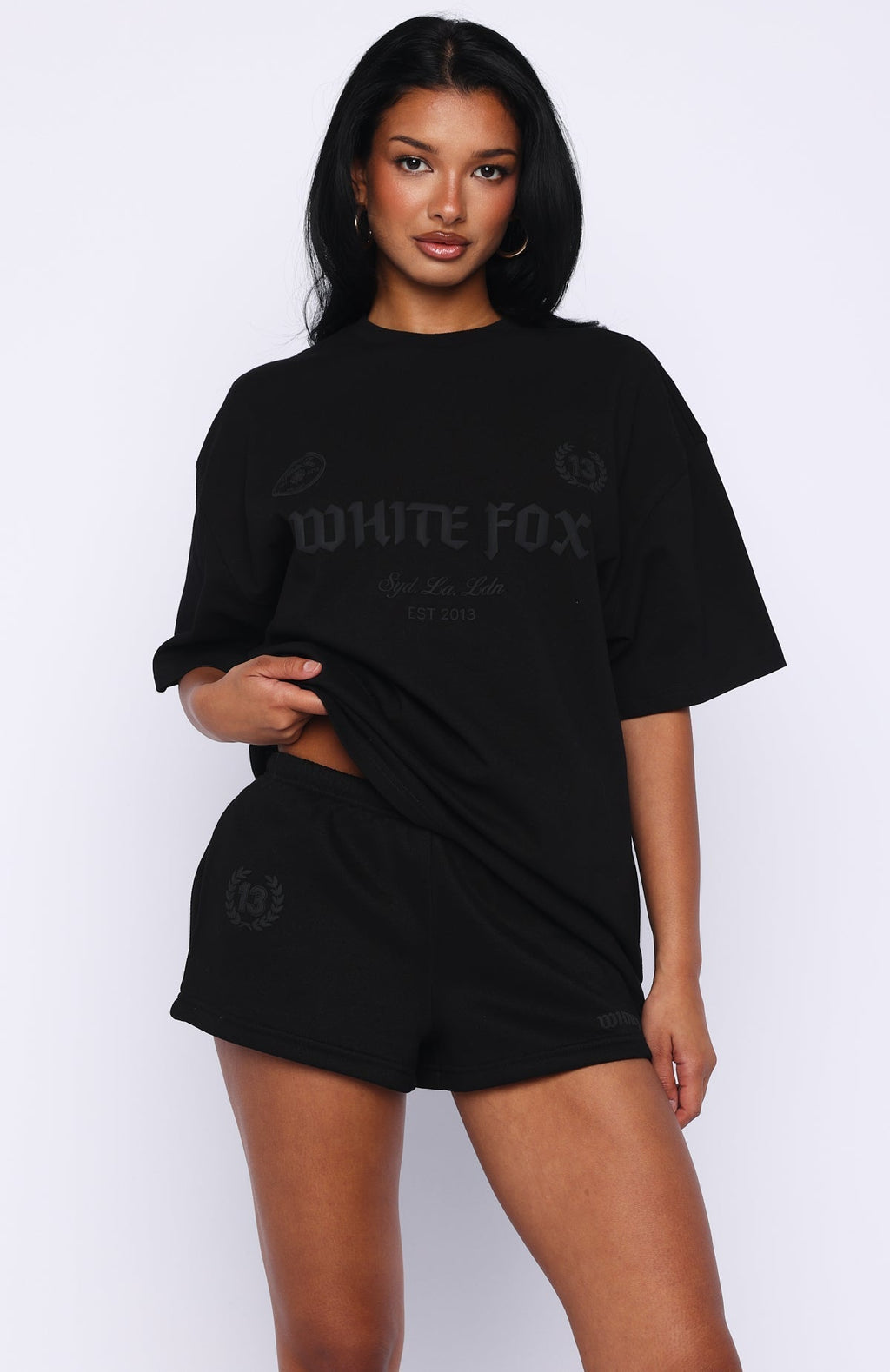 White Fox Vibe Too High Oversized Tee Black