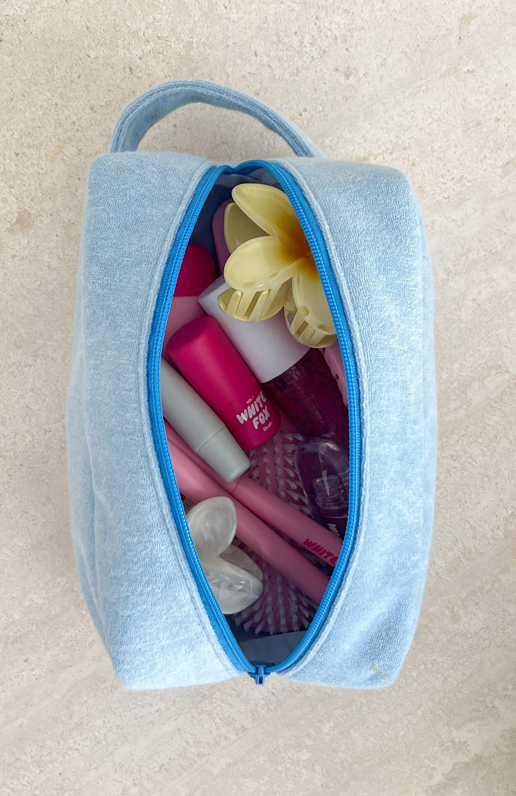 White Fox Lillian Cosmetic Bag Baby Blue