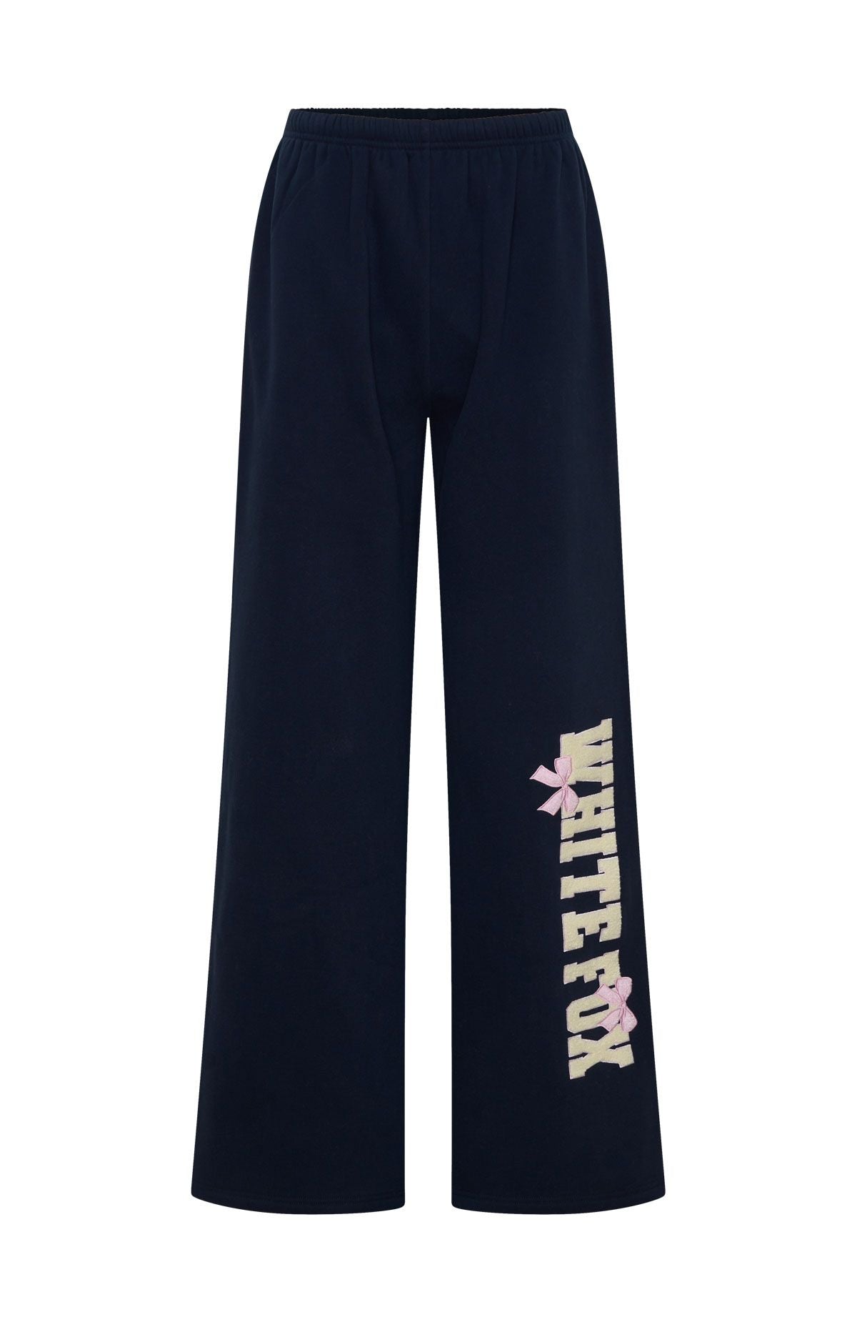 White Fox Daydreamers Madeline Wide Leg Sweatpants Navy