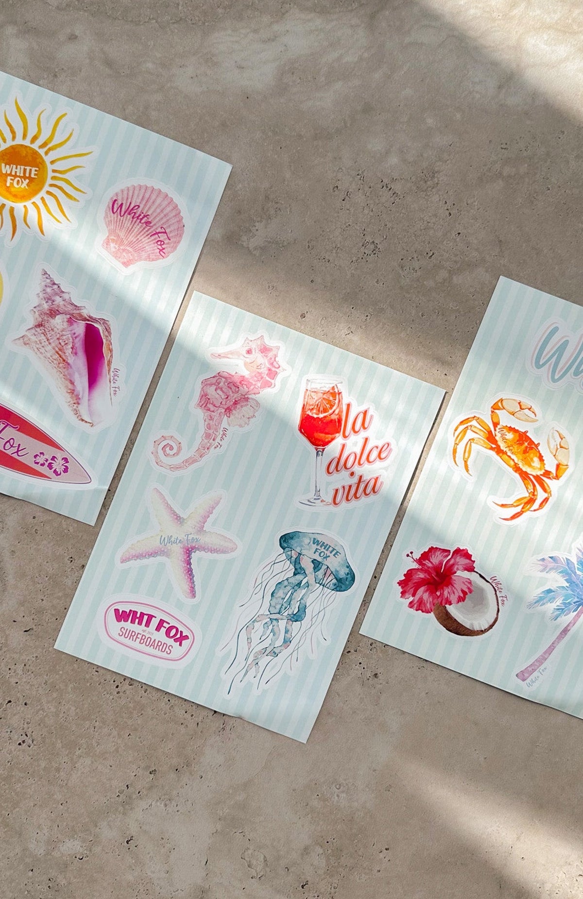 White Fox Summer's Calling Sticker Pack Mixed