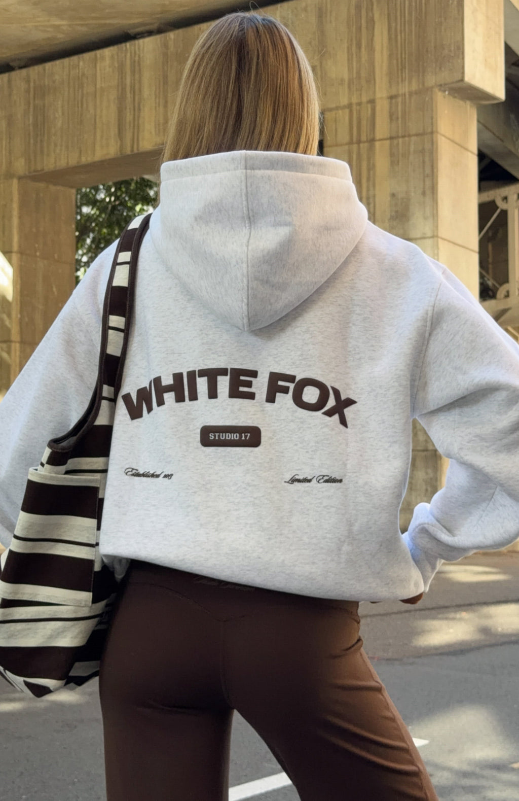 White Fox Studio 17 Raven Oversized Hoodie Grey Marle