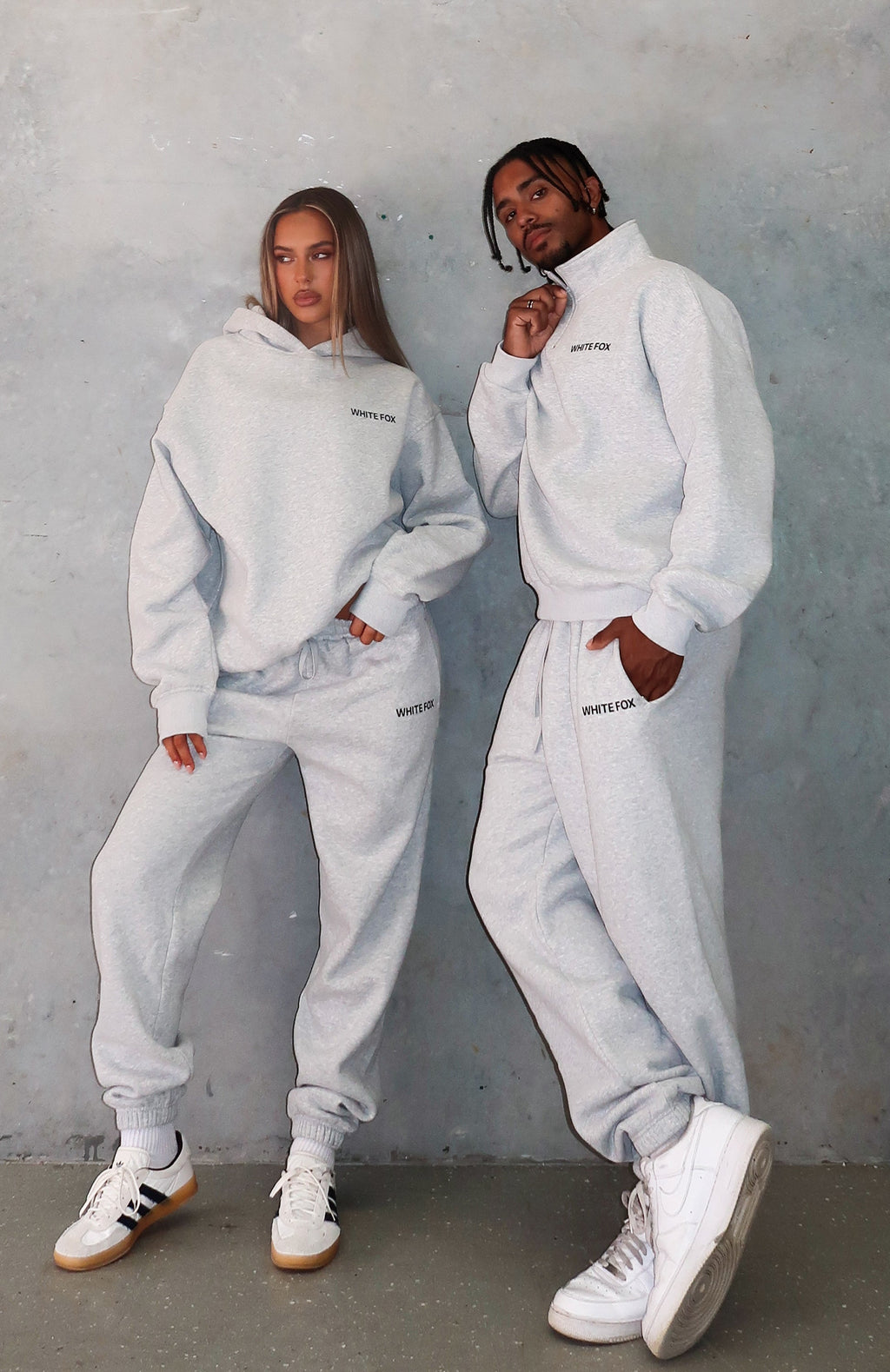 White Fox Core Classic Sweatpants Dark Grey Marle