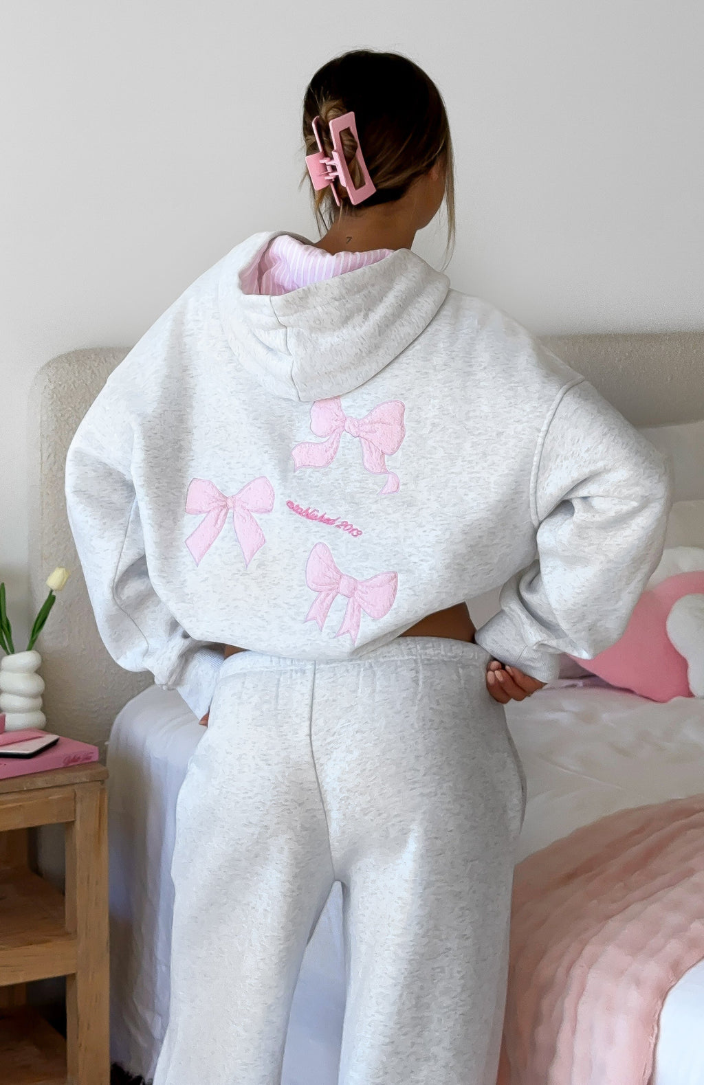 White Fox Daydreamers Madeline Oversized Hoodie Grey Marle