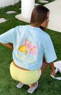 White Fox Verano Sixteen Azurra Oversized Tee Blue