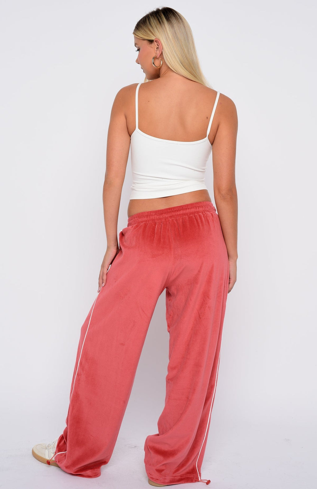 White Fox Soul Fire Velour Pants Red