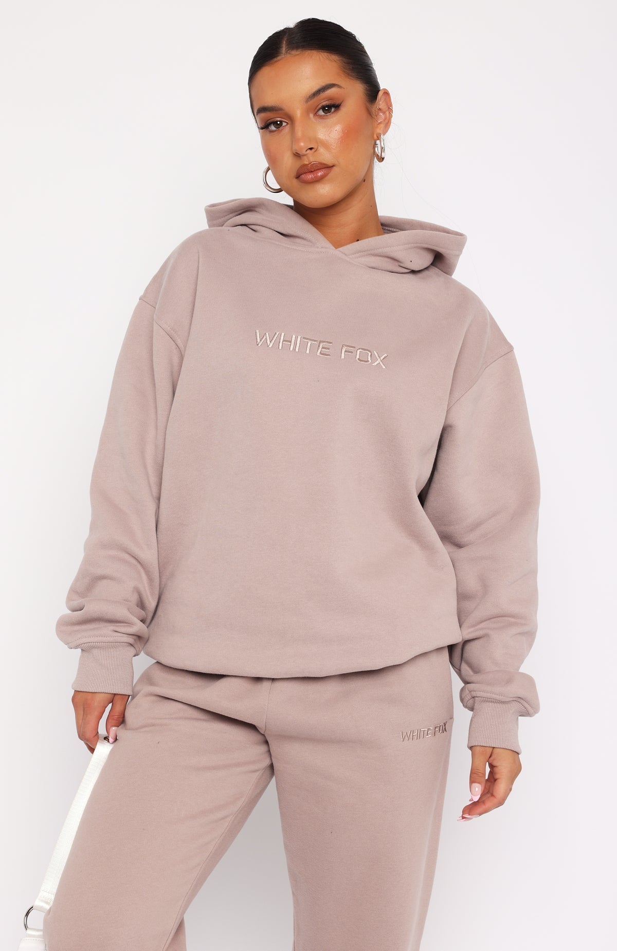 White Fox Stay Lifted Oversized Hoodie Cinnamon