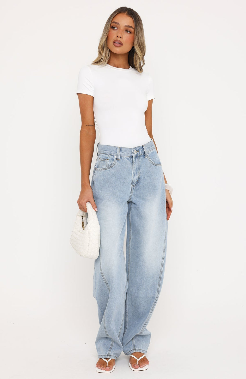 White Fox Experience It All Short Sleeve Bodysuit White