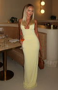 White Fox Say What You Feel Halter Maxi Dress Lemon