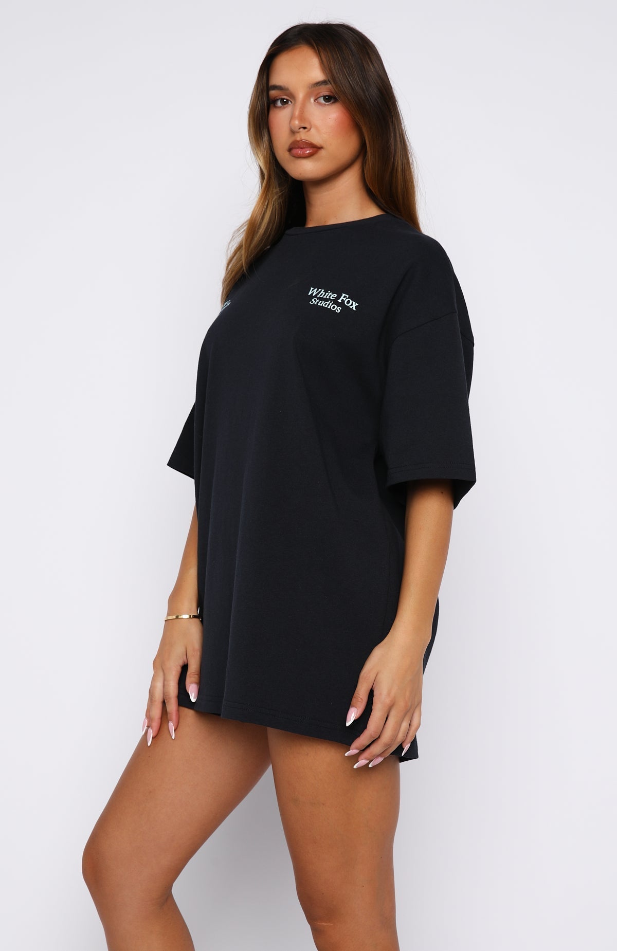 White Fox Midnight Chill Oversized Tee Navy