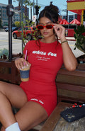 White Fox Era 8 Baby Tee Salsa