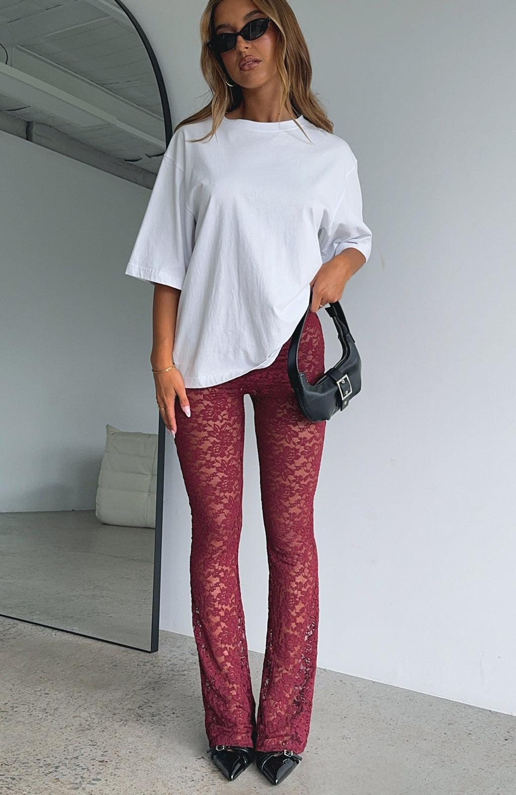 White Fox New Era Pants Wine