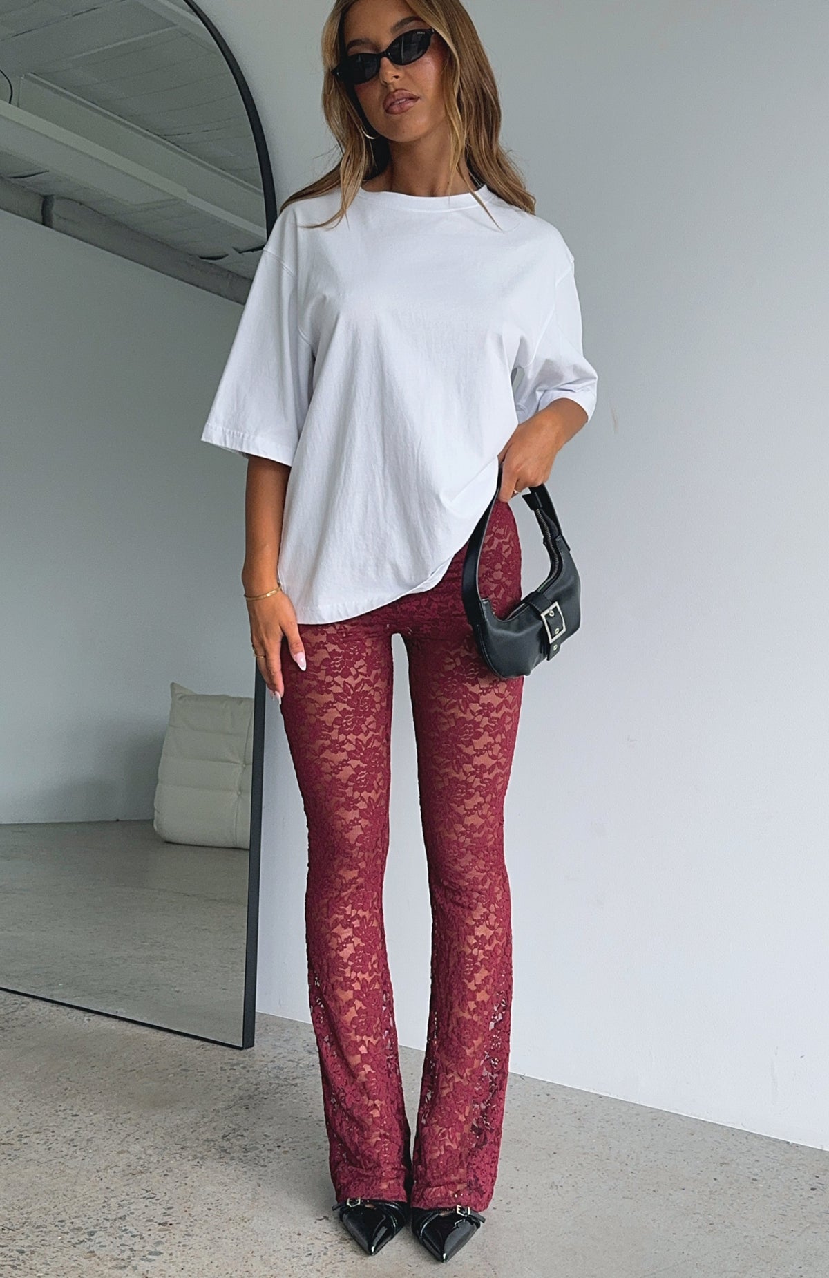 White Fox New Era Pants Wine