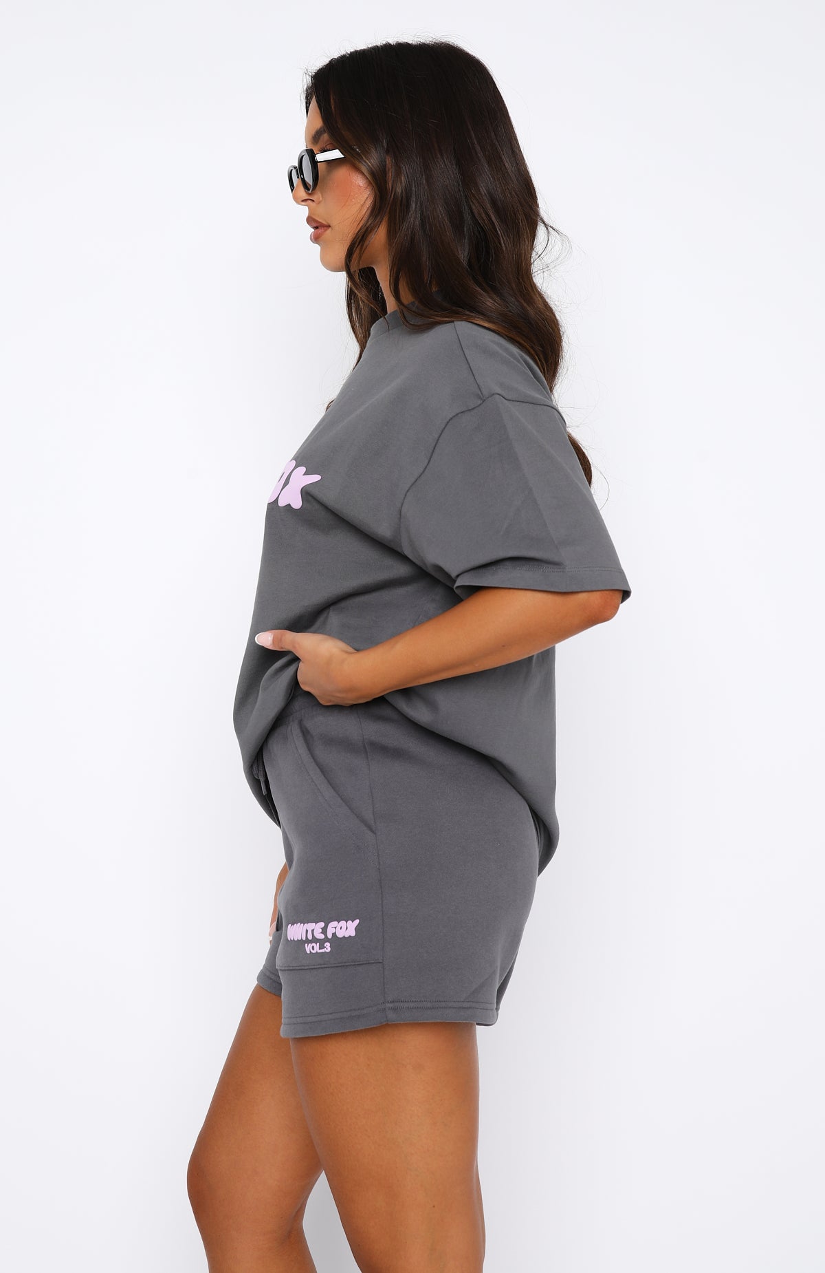 White Fox Offstage Oversized Tee Volcanic