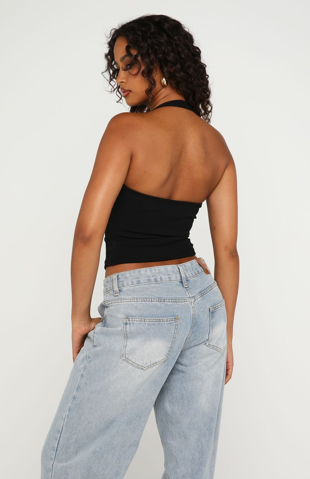 White Fox The Less I Know Halter Top Black