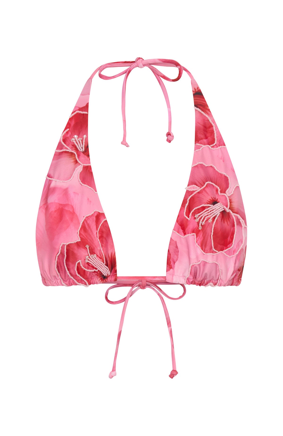 White Fox San Marino Beaded Bikini Top Sugar Rose