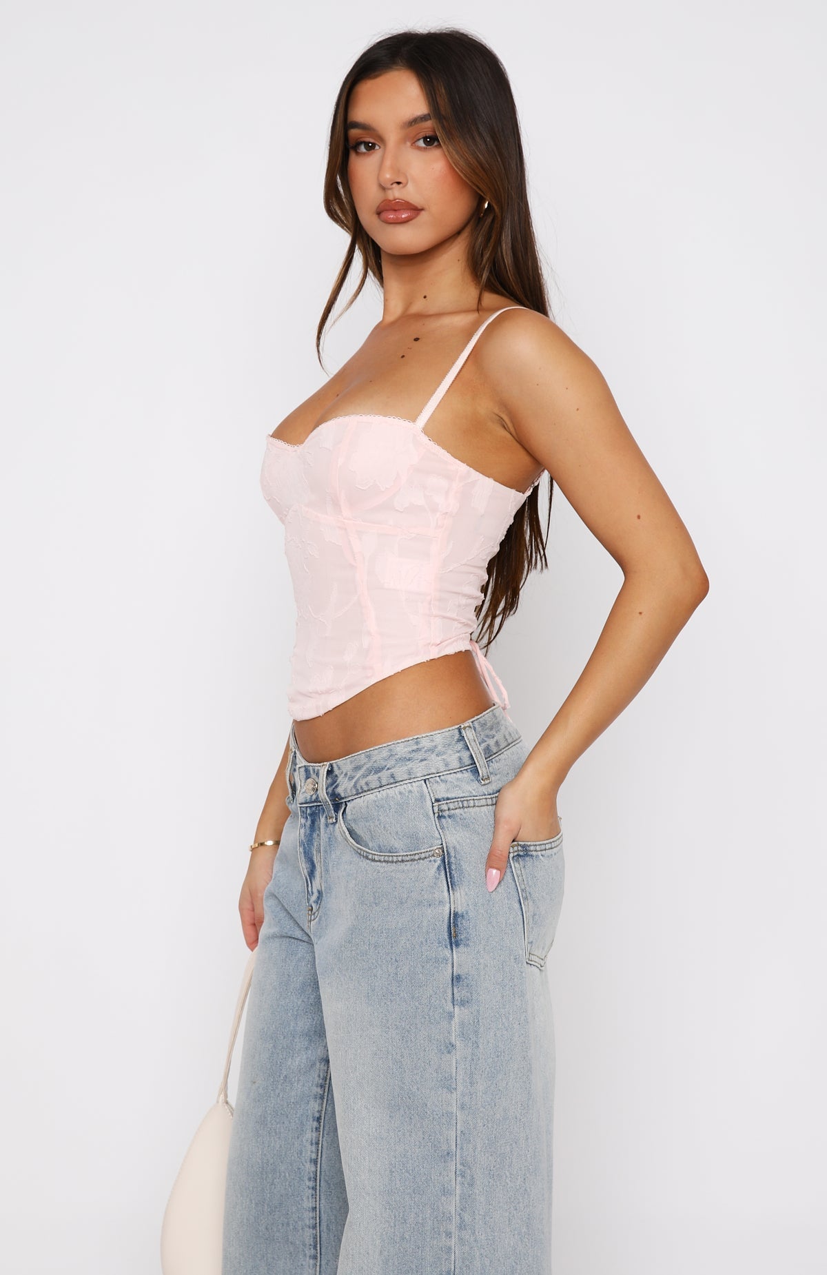 White Fox Broken Dreams Bustier Baby Pink
