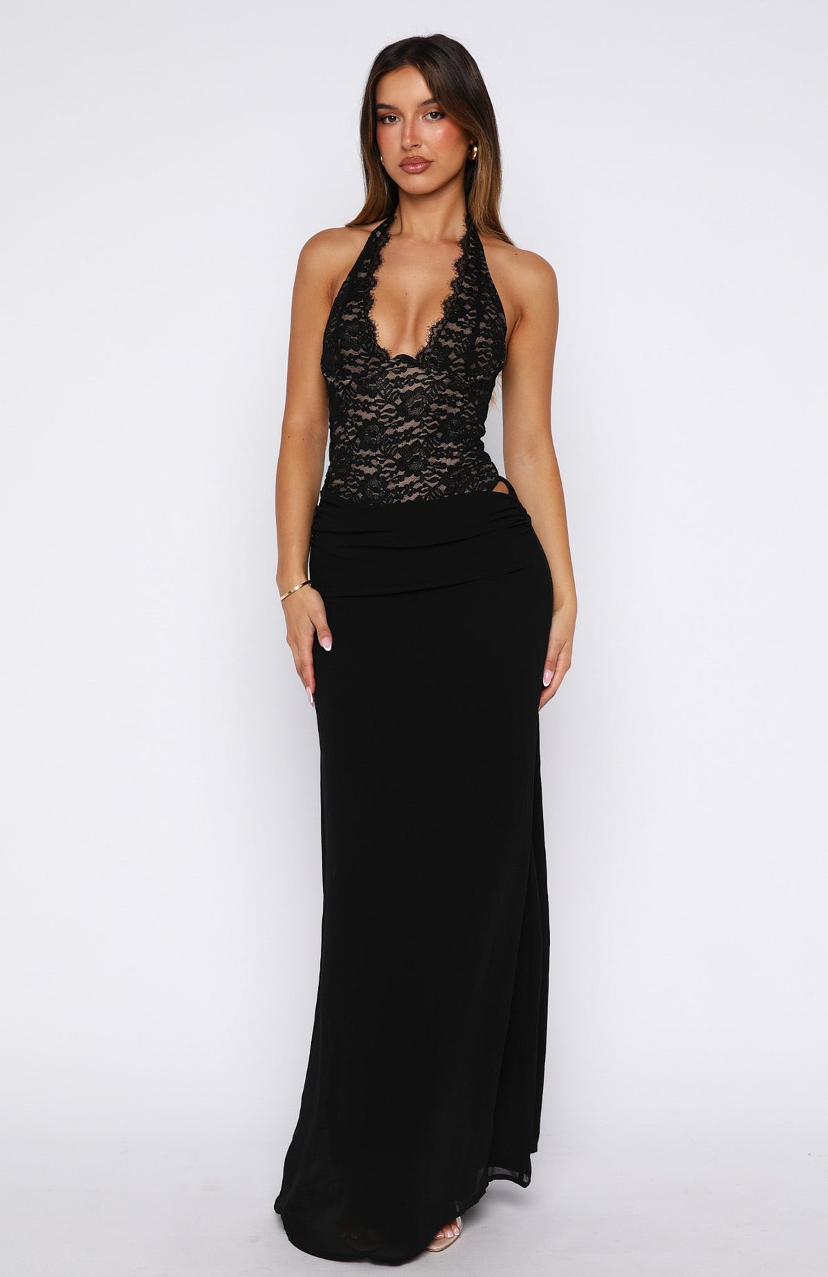 White Fox Purely Yours Maxi Dress Black