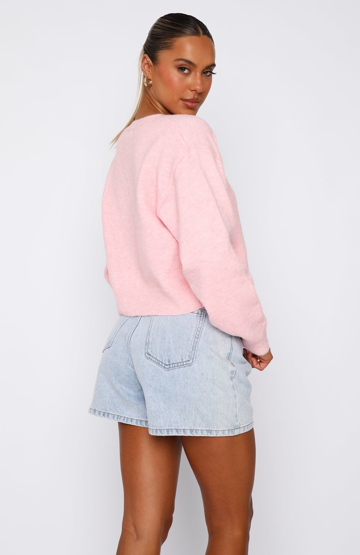 White Fox Warm Whispers Knit Cardigan Fairy Floss