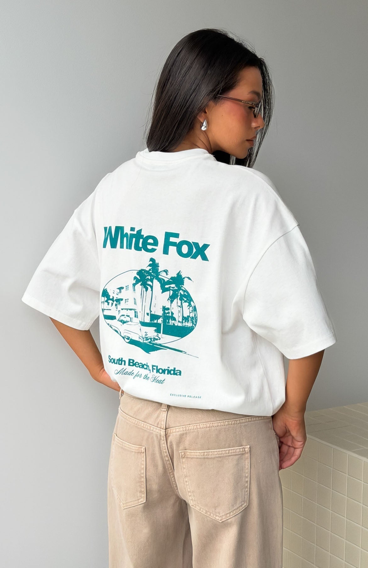 White Fox Made For The Heat Oversized Tee White