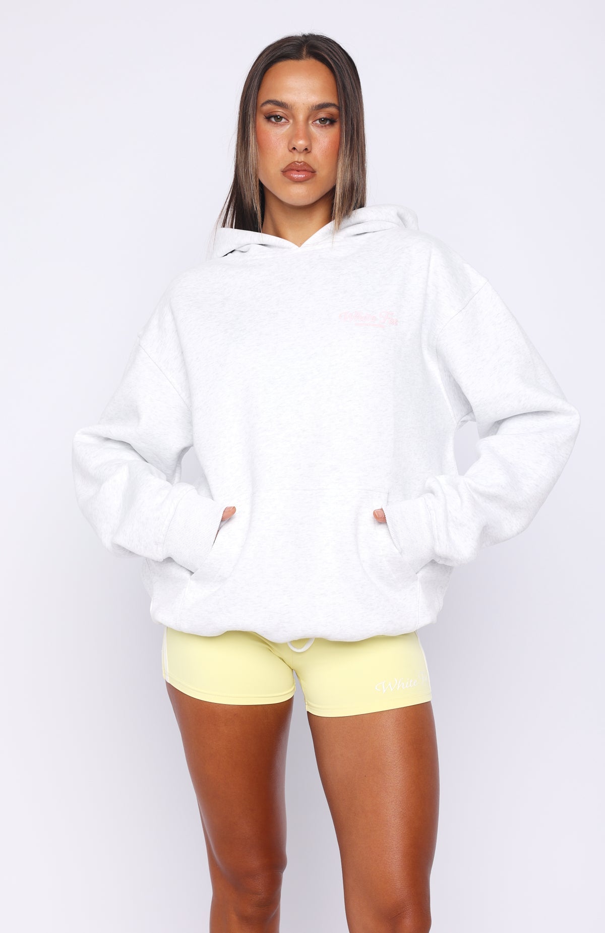 White Fox Verano Sixteen Valeria Oversized Hoodie Grey Marle
