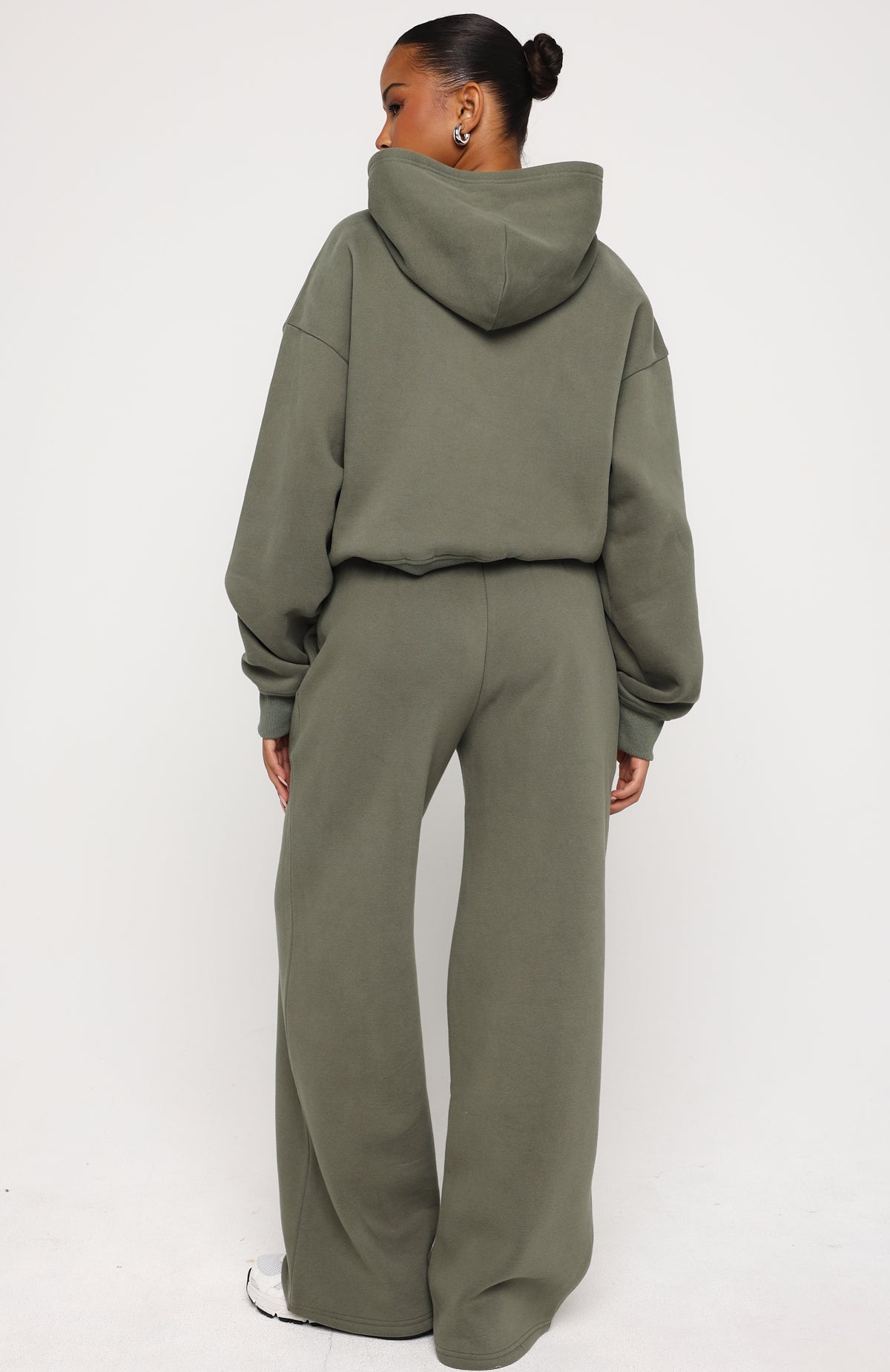 White Fox Test Drive Wide Leg Sweatpants Khaki