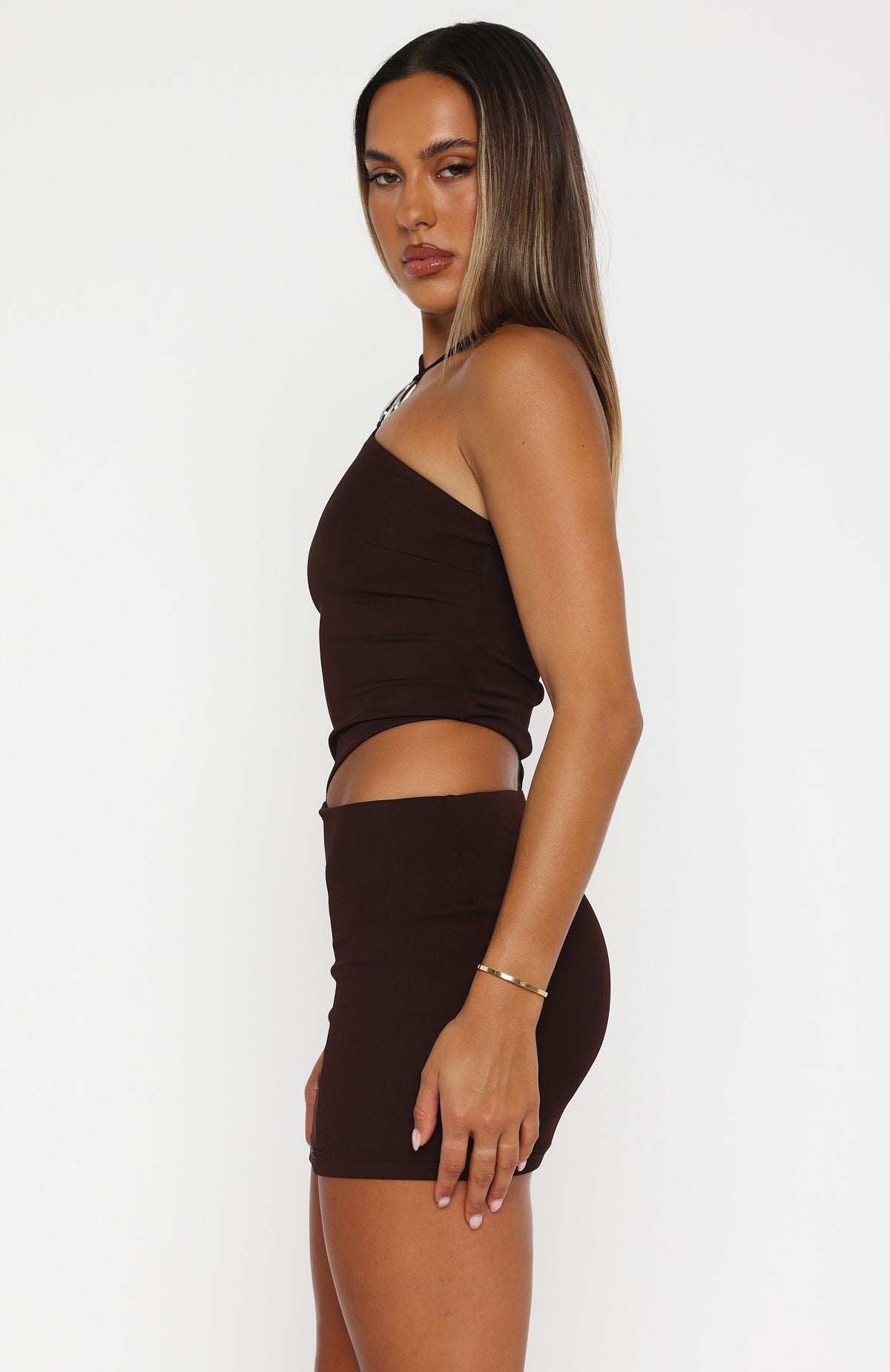 White Fox Something Different Mini Dress Chocolate