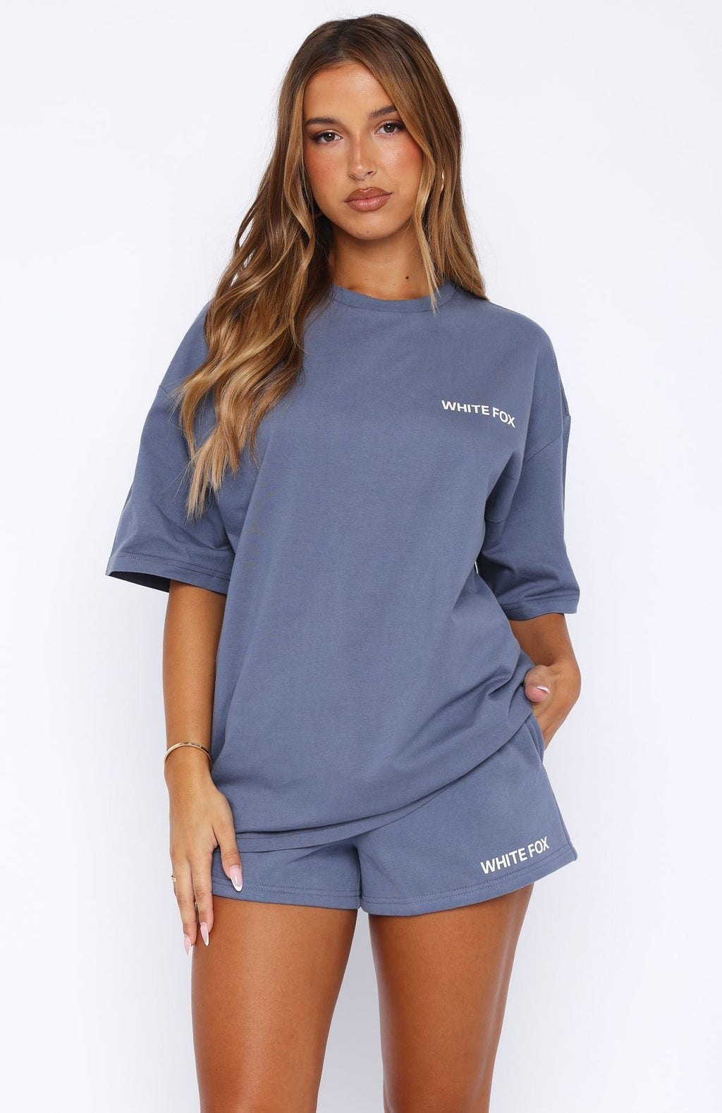 White Fox Core Classic Oversized Tee Ocean