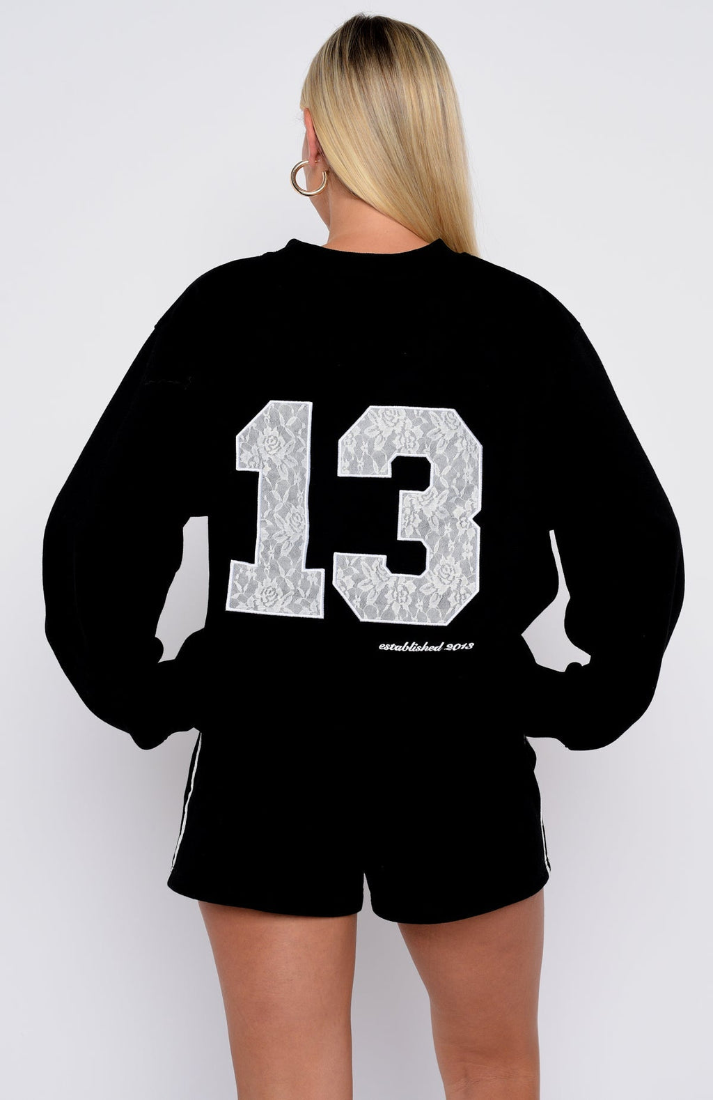 White Fox Gave You Everything Oversized Sweater Black