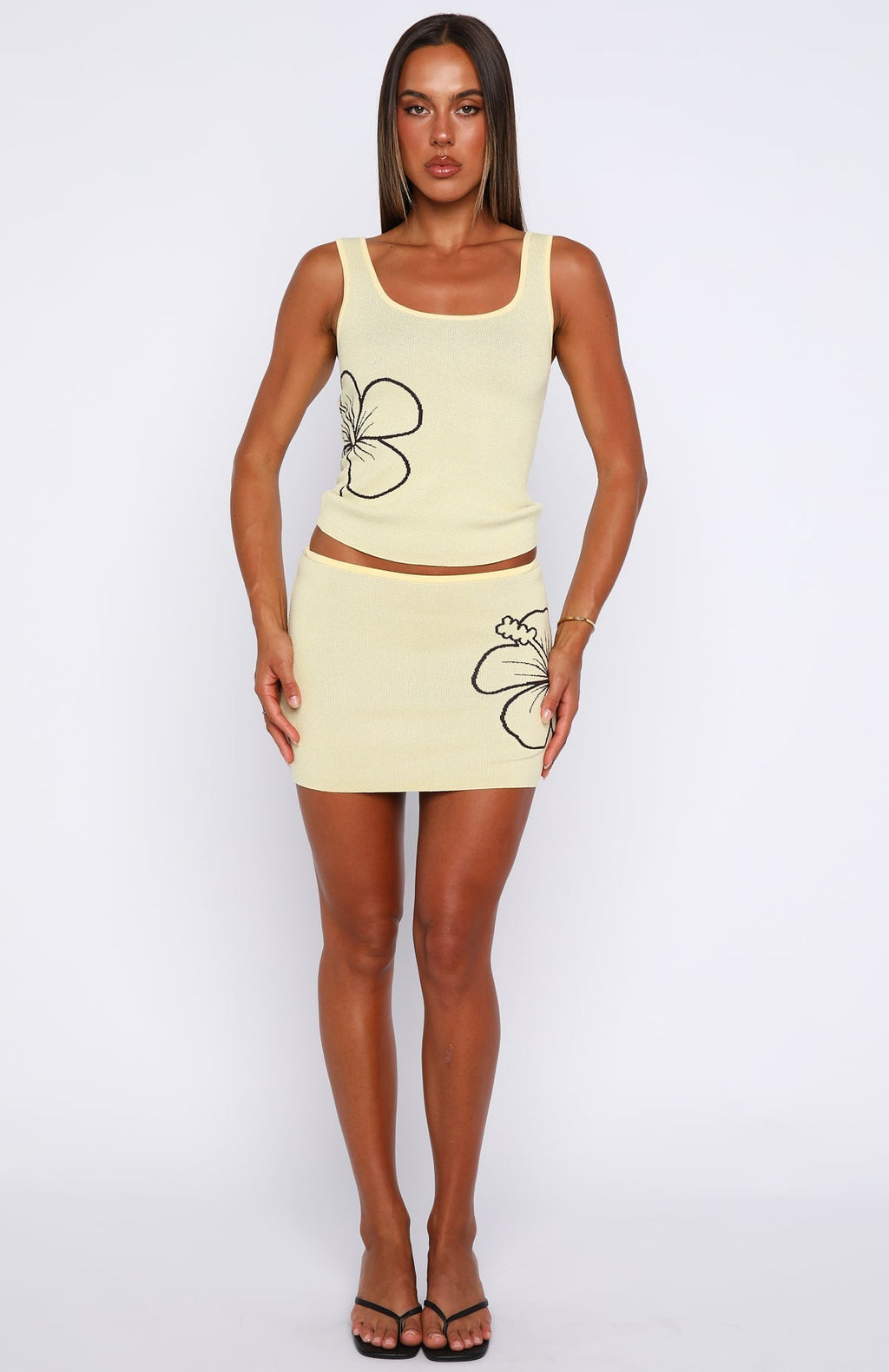 White Fox Kiss Me Later Knit Top Lemon