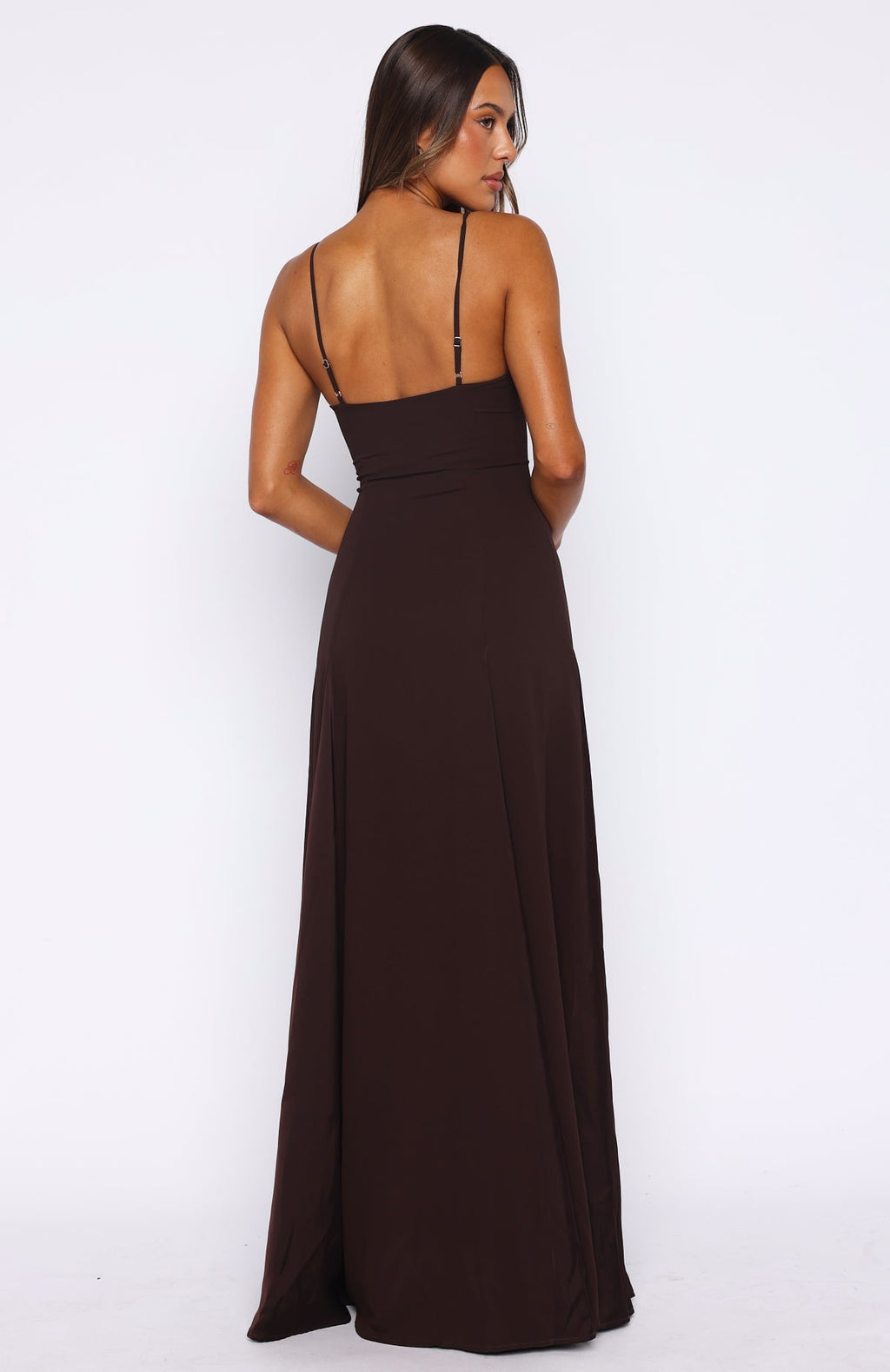 White Fox Afterparty Elegance Maxi Dress Chocolate