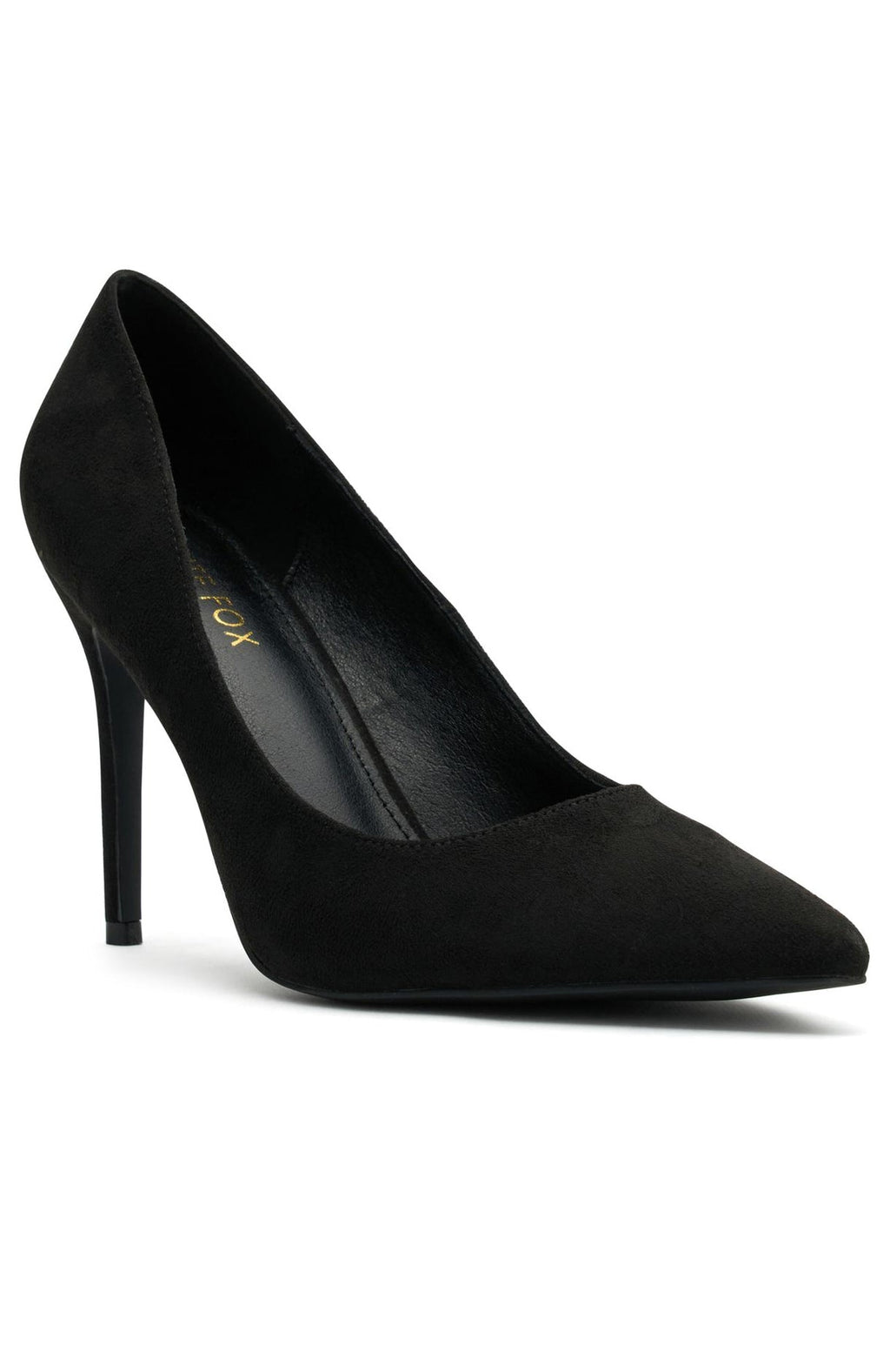 White Fox Alara Heels Black Faux Suede