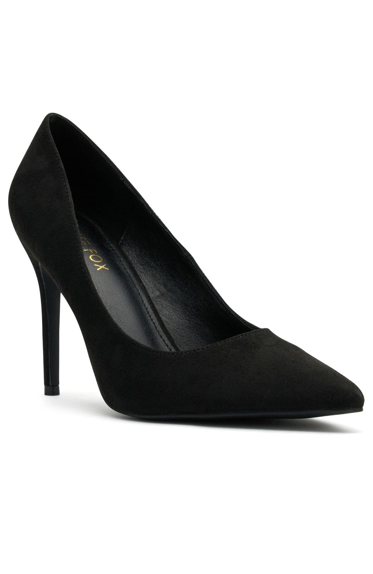 White Fox Alara Heels Black Faux Suede