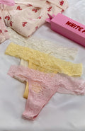 White Fox Heart Strings Underwear Set Pastel Mix