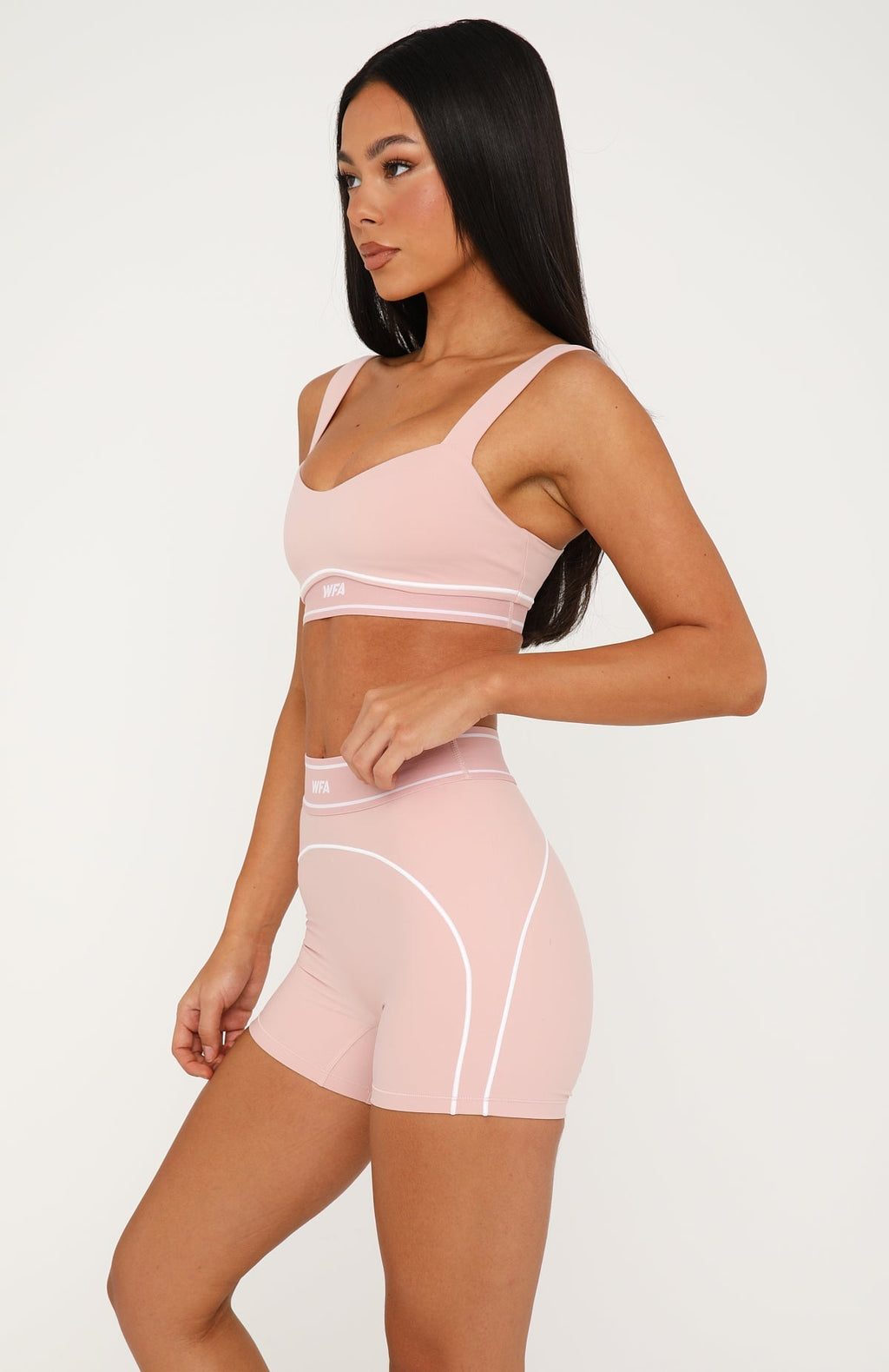 White Fox Tense Sports Bra Dusty Pink/White
