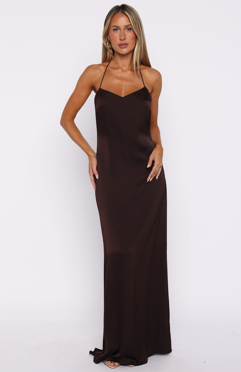 White Fox Amore Maxi Dress Dark Chocolate