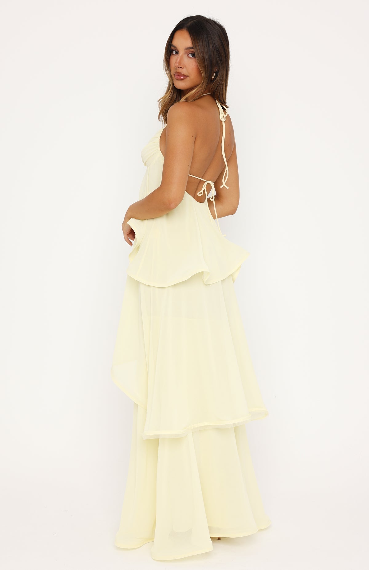 White Fox Twirl With Me Maxi Dress Lemon