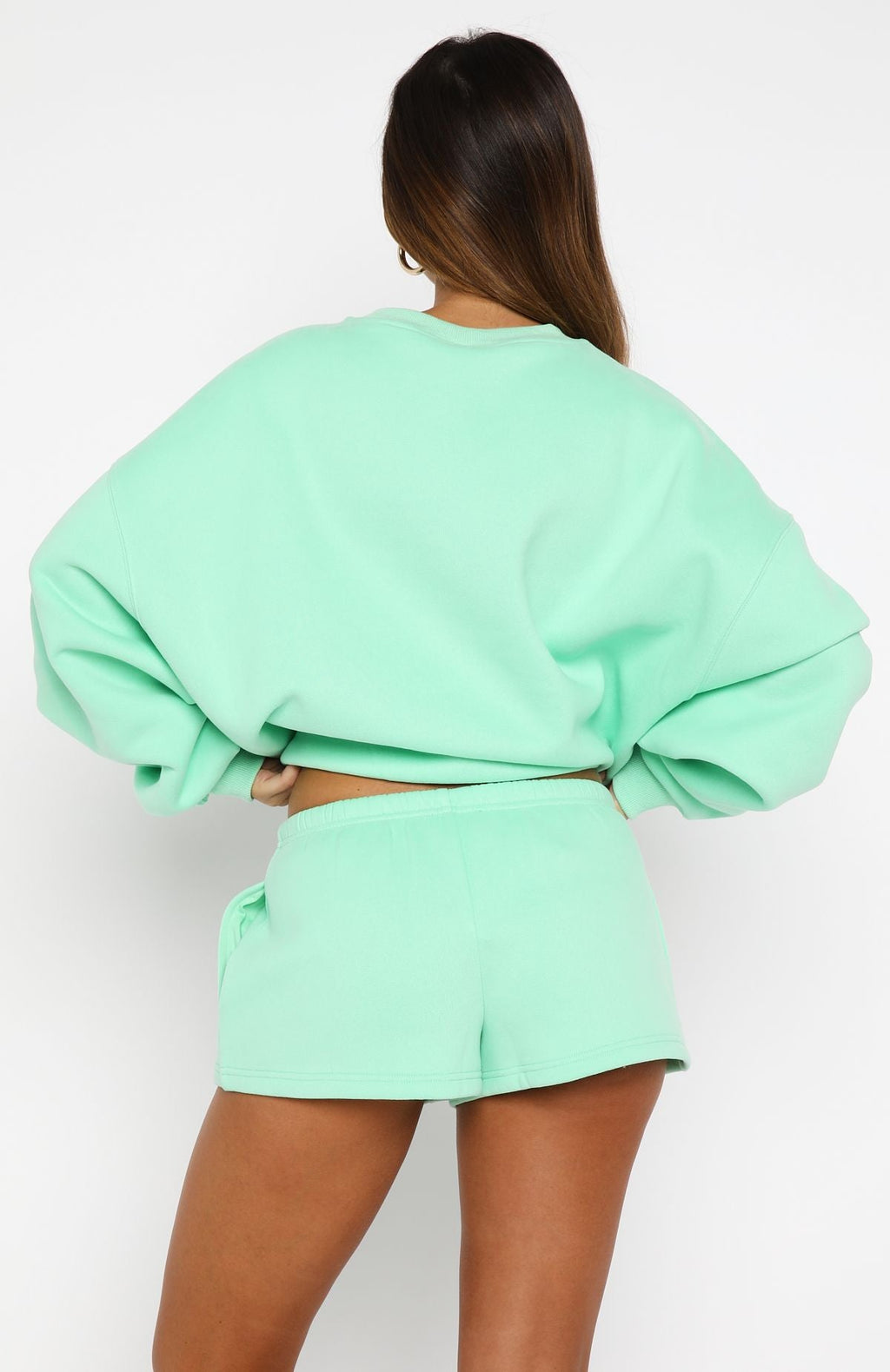 White Fox Test Drive Oversized Sweater Mint