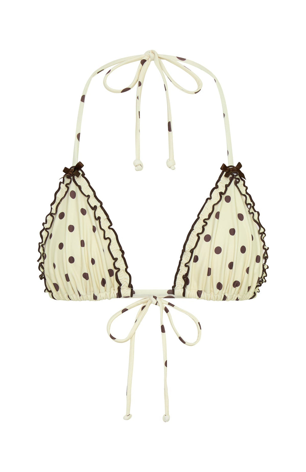 White Fox Daphne Bikini Top Cream/Choc Polka Dot