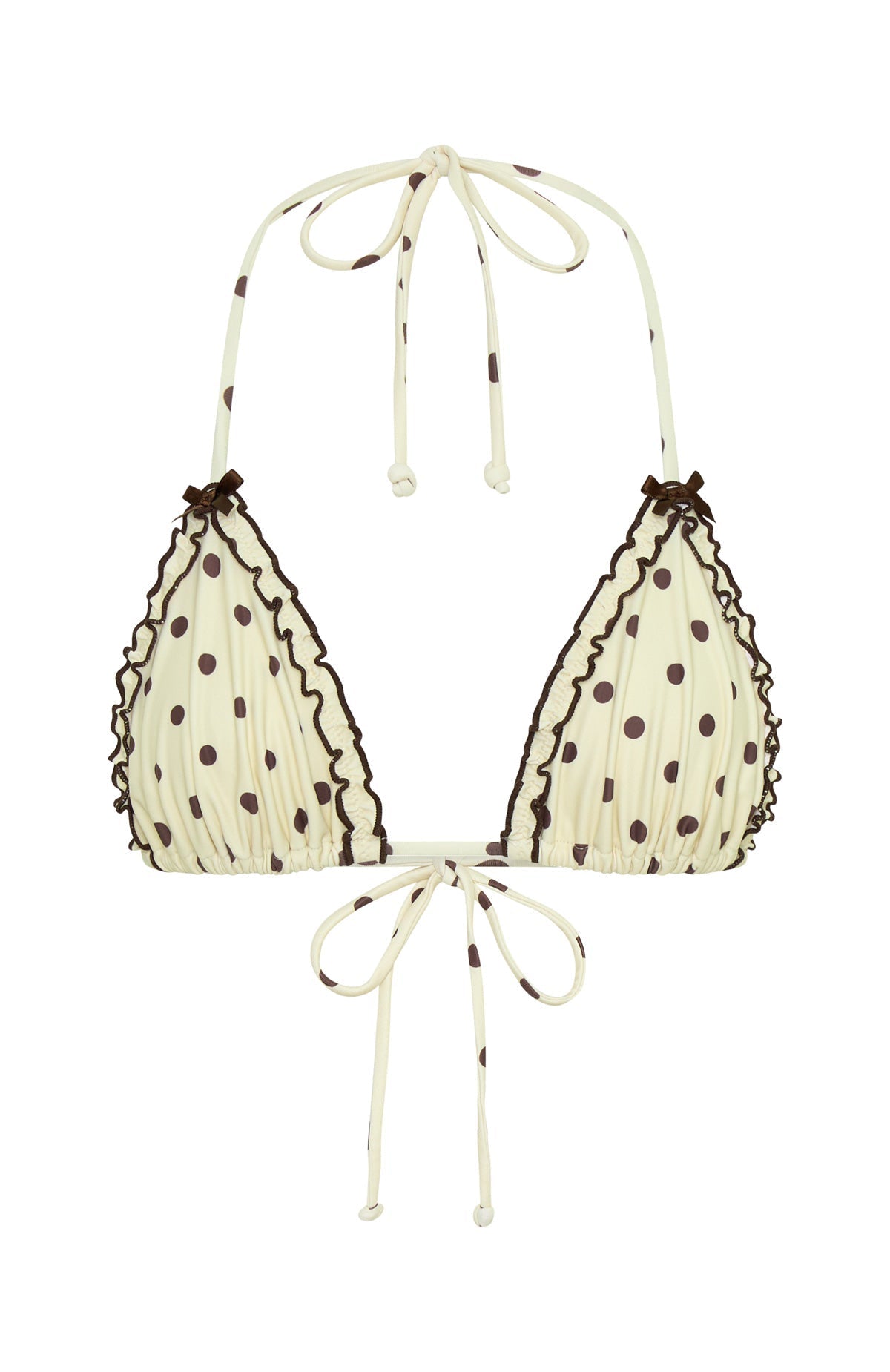 White Fox Daphne Bikini Top Cream/Choc Polka Dot