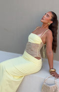 White Fox Compliment Me Maxi Dress Lemon