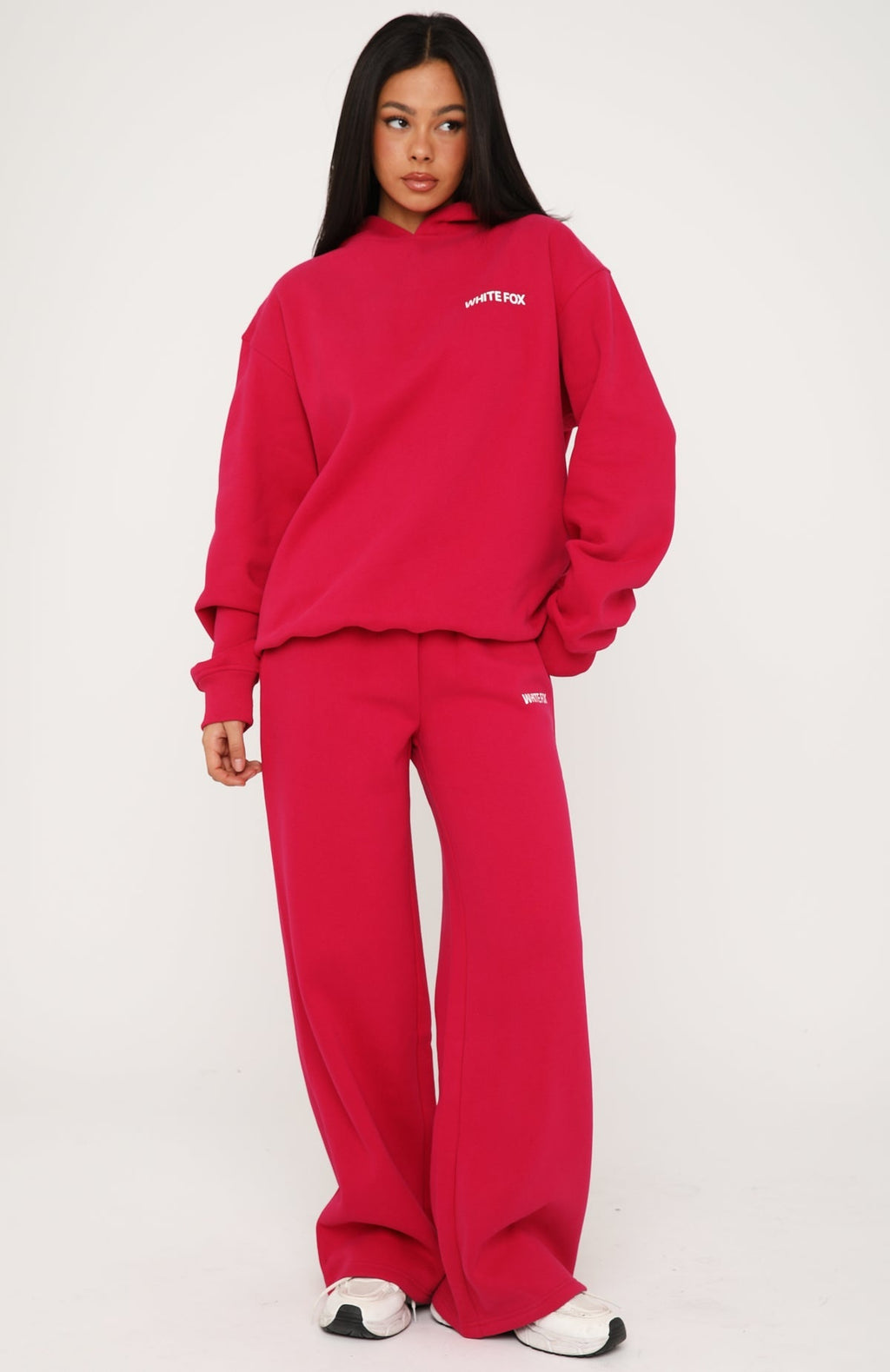 White Fox Core Classic Wide Leg Sweatpants Berry