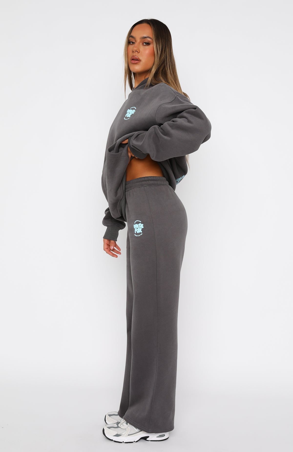 White Fox With Love For You Wide Leg Sweatpants Volcanic