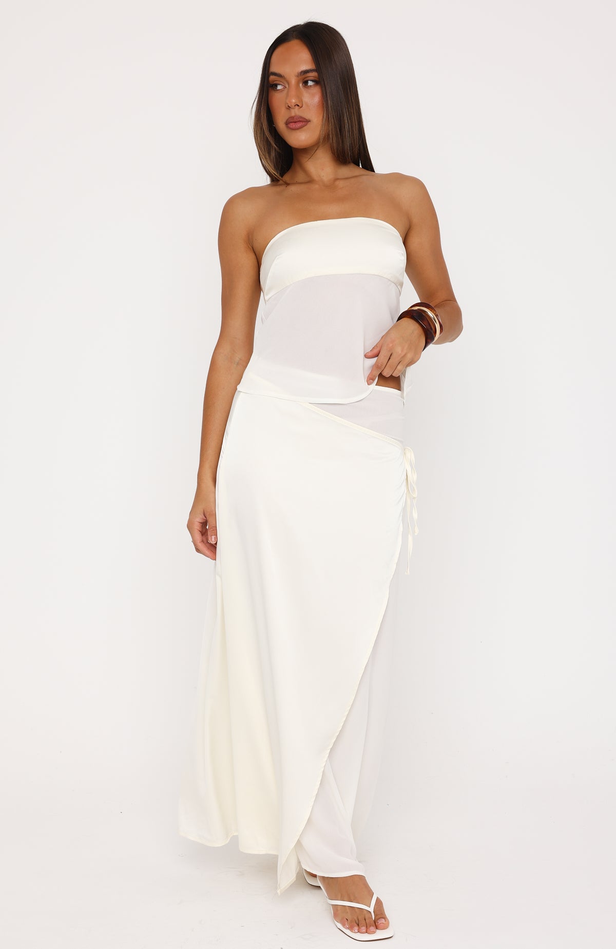 White Fox Sweet Sunshine Strapless Top Butter