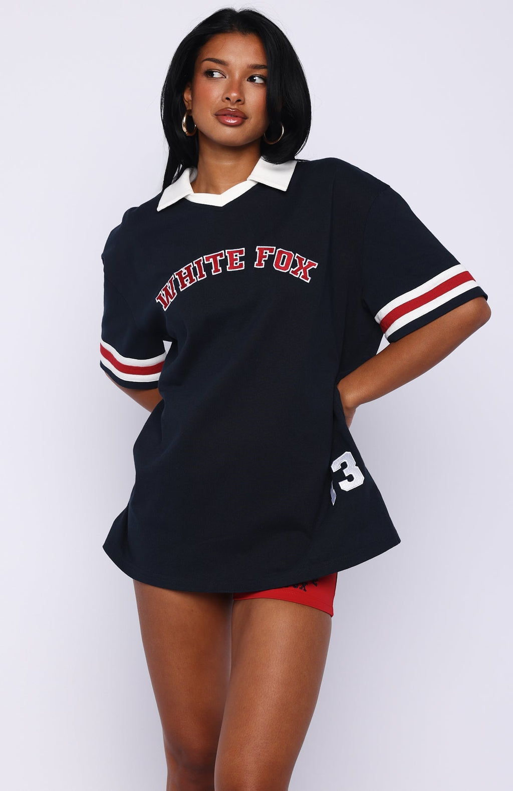 White Fox Break It Up Oversized Jersey Navy