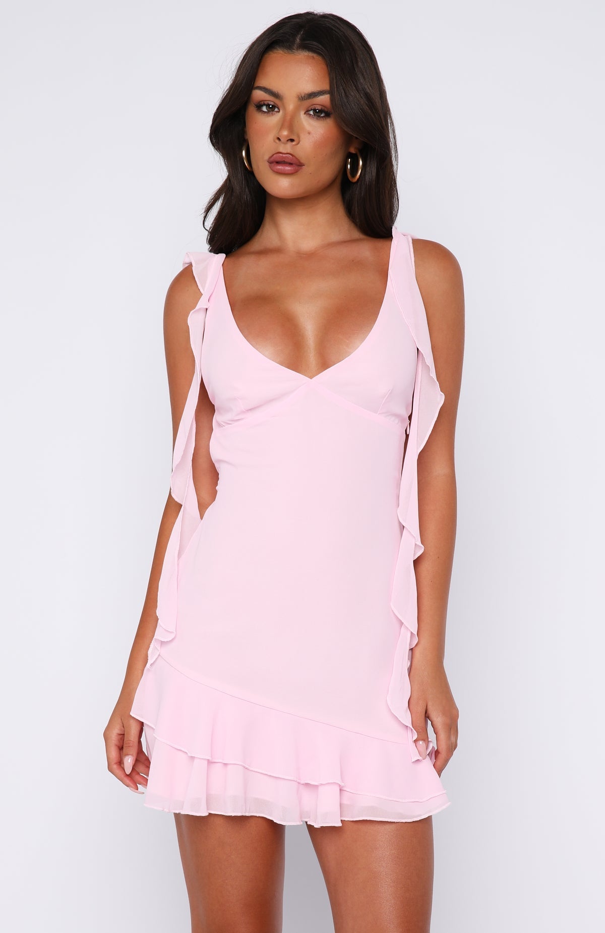 White Fox Rebel Rebel Mini Dress Baby Pink