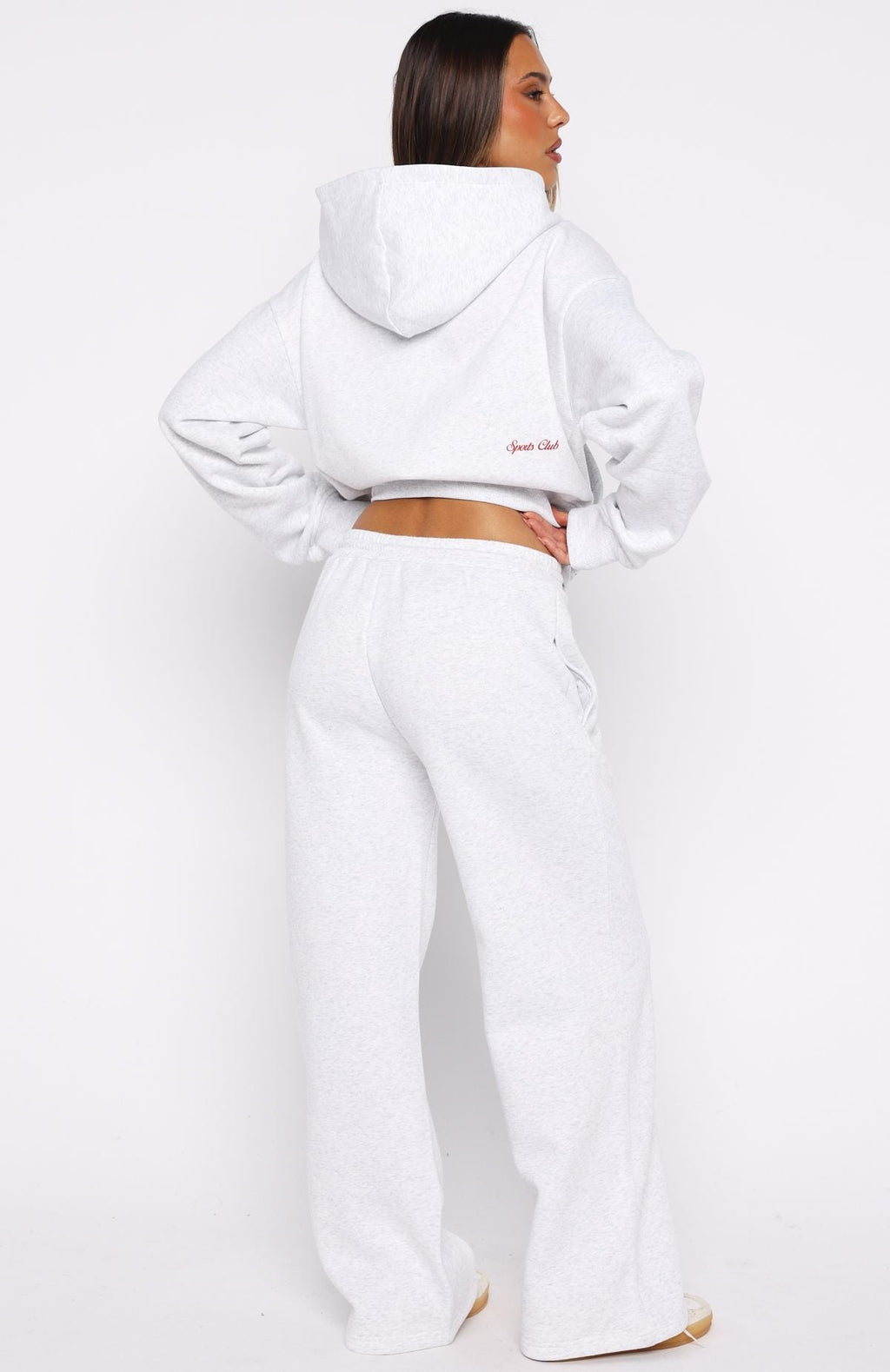 White Fox Club 14 Allie Wide Leg Sweatpants Grey Marle
