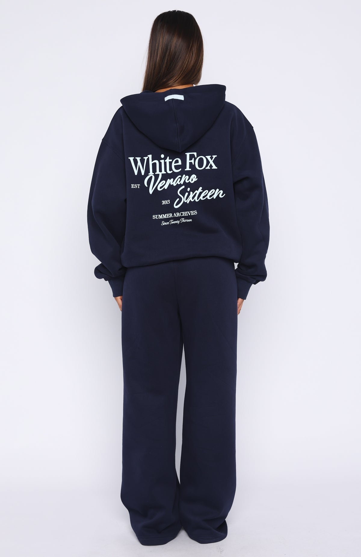 White Fox Verano Sixteen Lilia Wide Leg Sweatpants Navy