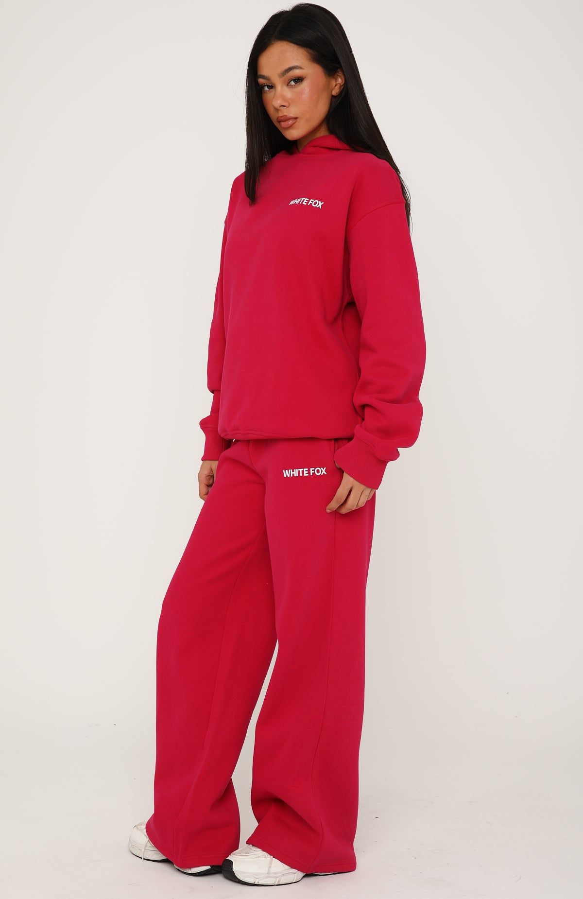 White Fox Core Classic Wide Leg Sweatpants Berry