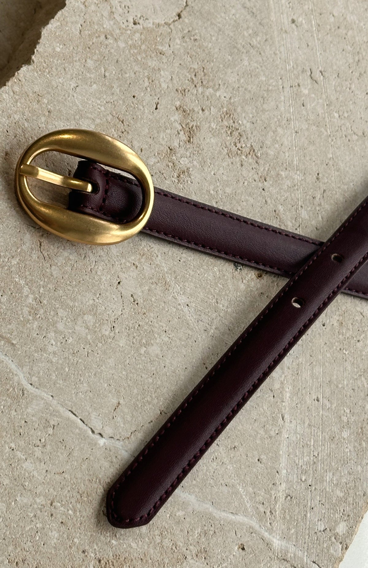 White Fox Ron Belt Burgundy/Vintage Gold