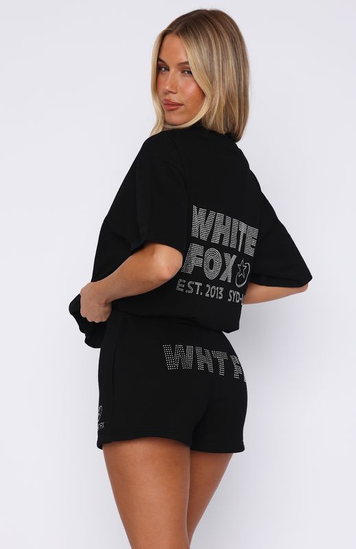 White Fox Always Shining Lounge Shorts Black